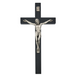 10" Black Crucifix with Silver Corpus