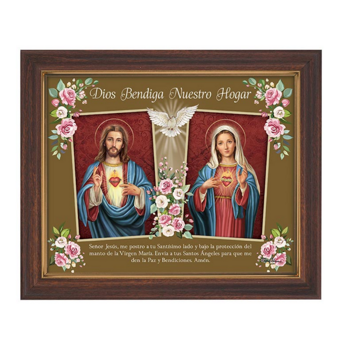 10" H God Bless Our Home Framed Print- Spanish