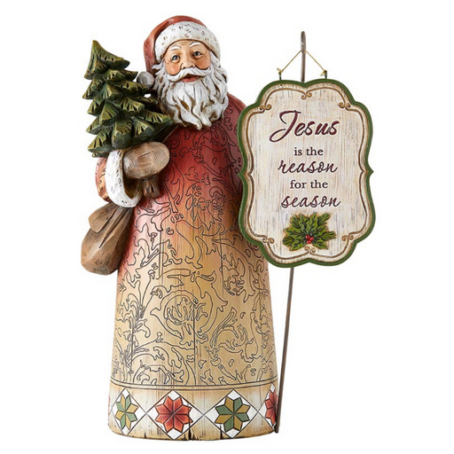 12.5" Joyful Santa Resin Statue