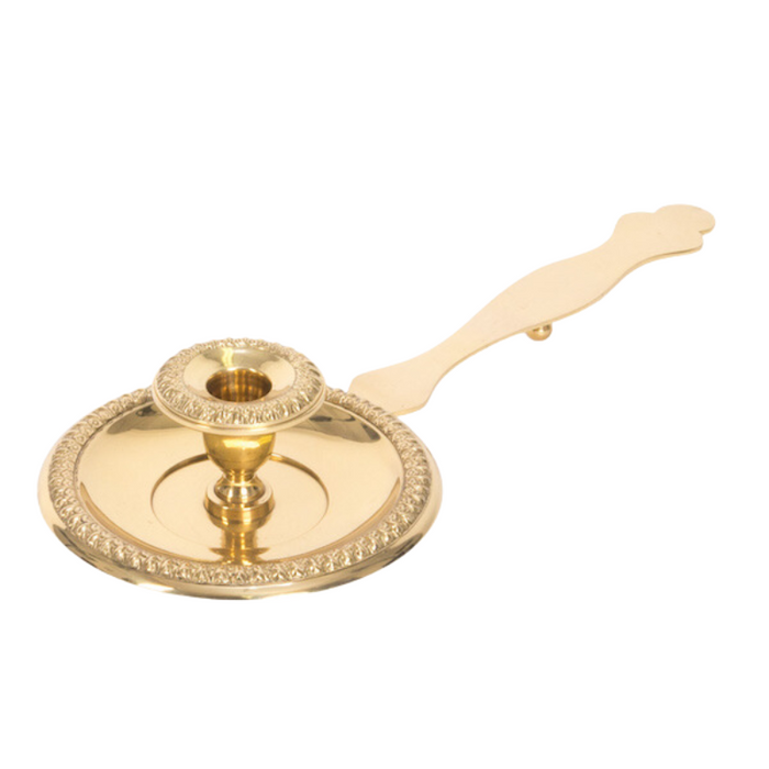 14" Solid Brass Bishop Bugia, Candle Holder