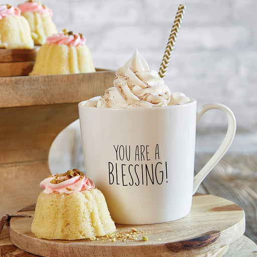 14oz Porcelain You are a Blessing Cafe Mug - 2 Pieces Per Package