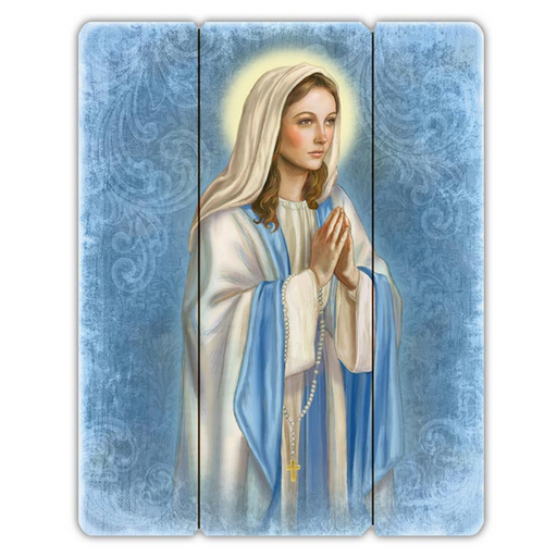 15" H Our Lady of The Rosary Pallet Sign