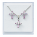 16" Pink Cubic Zirconia Necklace and Earring Set