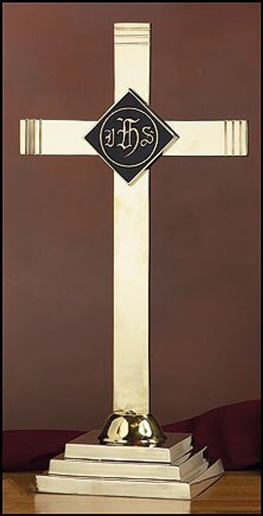 24"H Classic Altar Cross with Diamond IHS Emblem