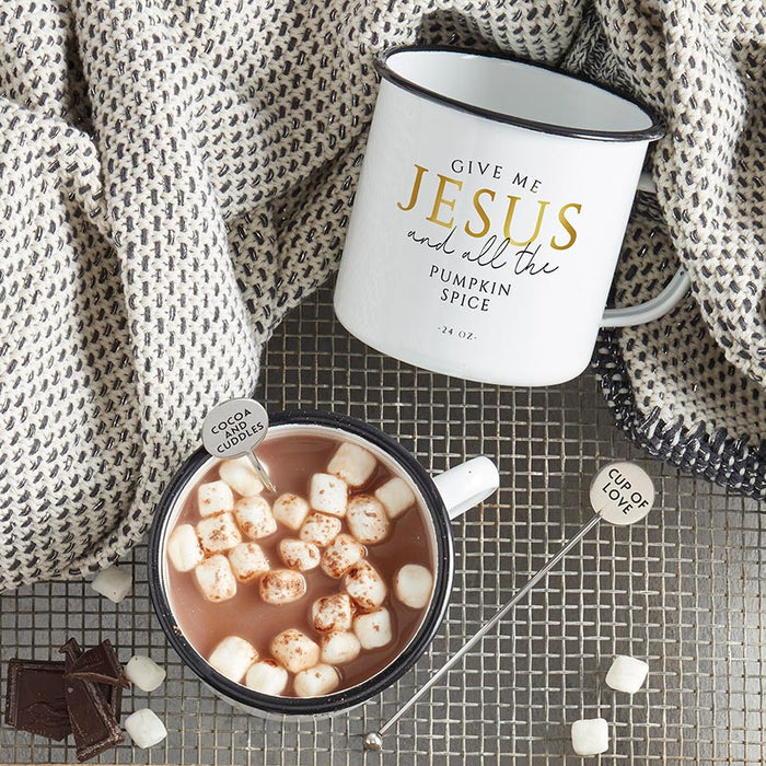 24oz Enamel “Give Me Jesus & Pumpkin Spice” Mug