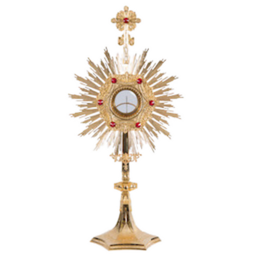 26" Gold Plated Traditional Monstrance with Luna