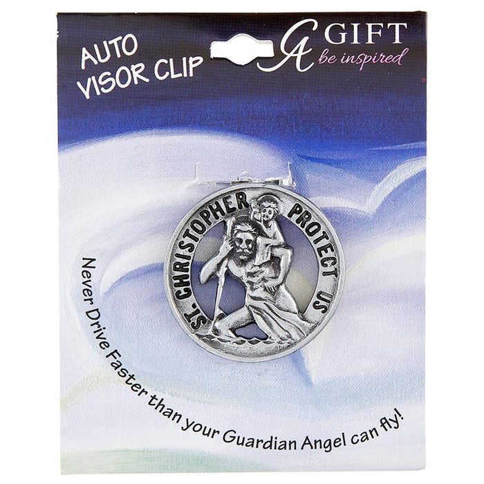 2" St. Christopher Visor Clip - 2 Pieces Per Package