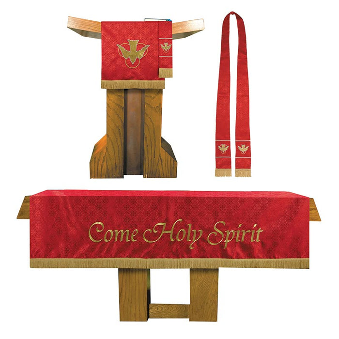 3-Piece Maltese Jacquard Parament Set  - Come Holy Spirit