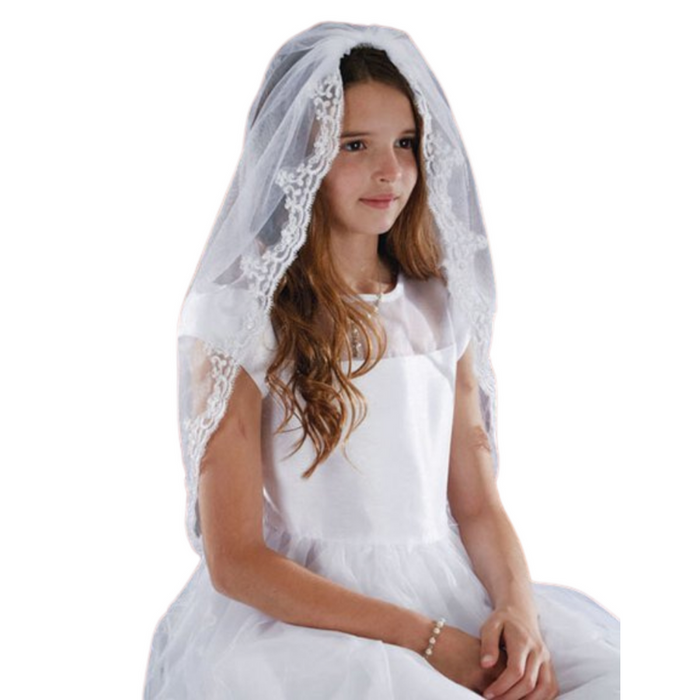 36” First Communion Lace Mantilla Veil