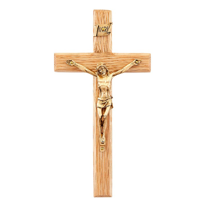 3" Oak Gold Crucifix