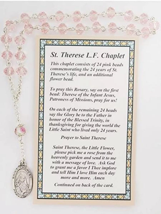 Chaplet with St. Therese Medal and a Prayer Guide Card