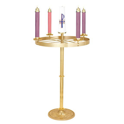 48" H Polished Brass Siena Series Floor Advent Wreath