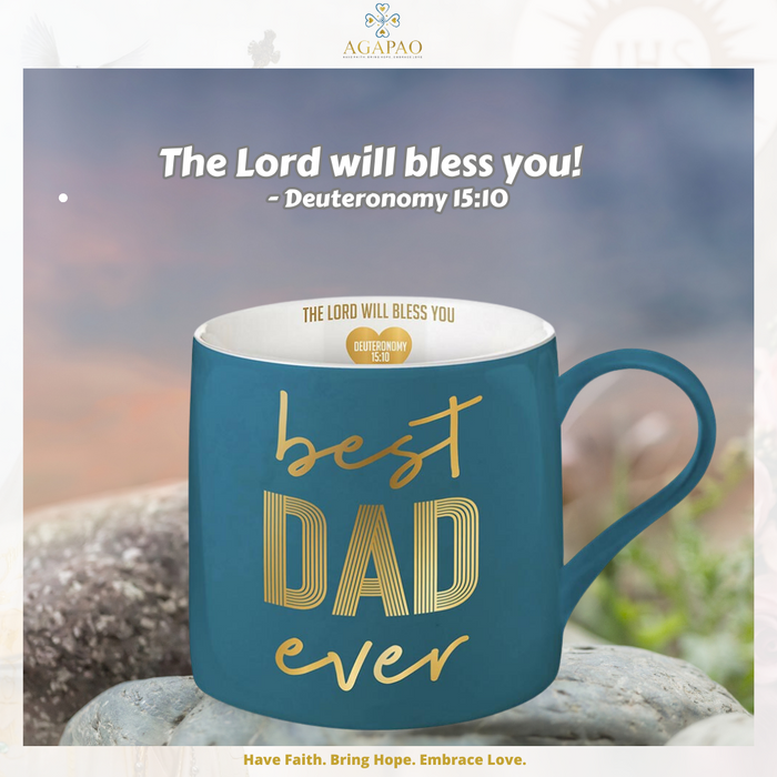 Best Dad Ever Mug and Psalm 25:4 Father's Day Card - Special Father's Day Gift