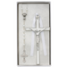 5" White Enamel Communion Crucifix with Rosary