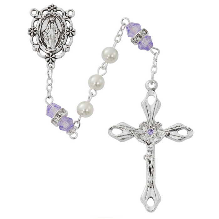 6mm Amethyst Communion Birthstone Rosary 