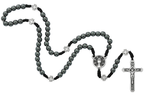 6mm Hematite Corded Communion Rosary