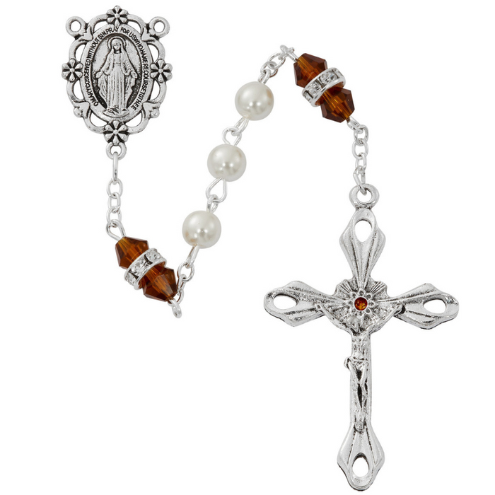 6mm Topaz Communion Birthstone Rosary