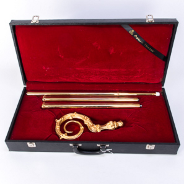 71" 24Kt Gold Plated Traditional European Design Bishop Staff Crosier