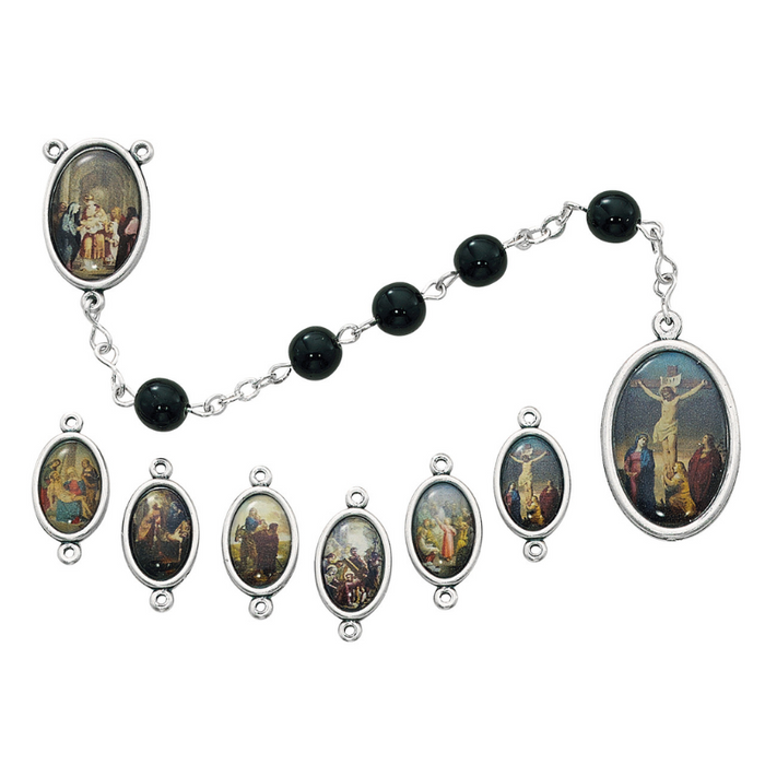 7mm Black 7 Sorrows Chaplet