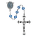 7mm Tincut Blue Rosary with Miraculous Center Medal