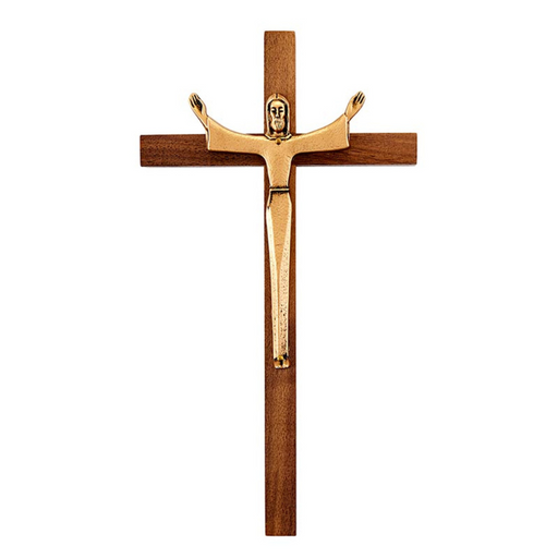 8" Gold Plated Risen Crucifix