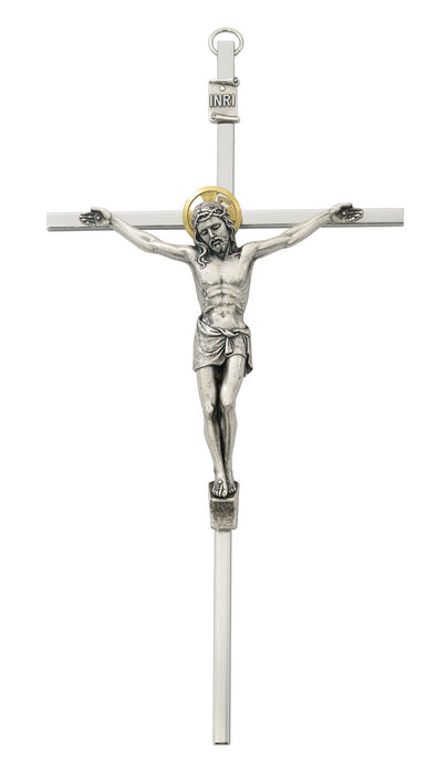 8” Silver Aluminum Crucifix