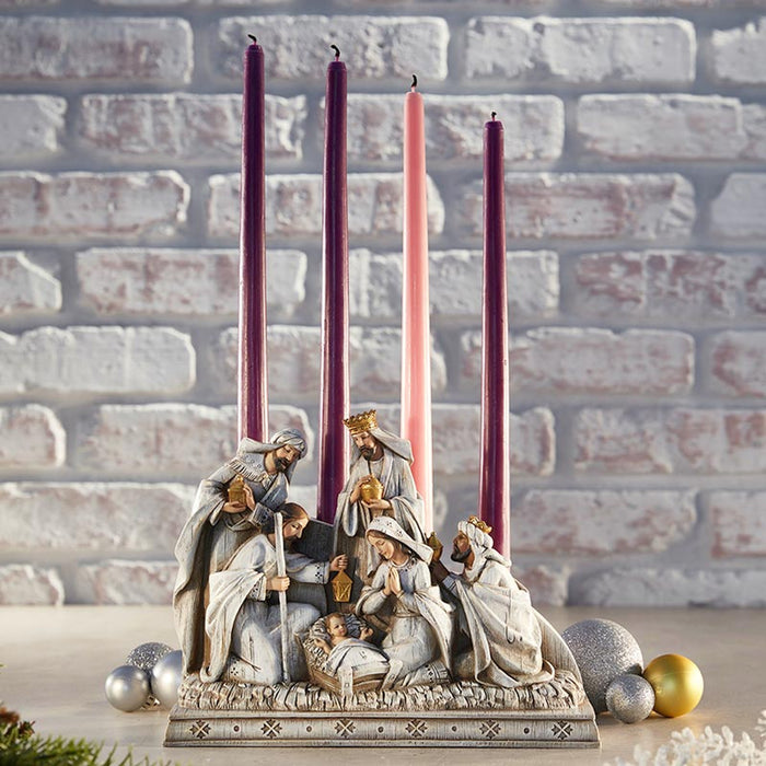 8" Nativity Advent Candle Holder