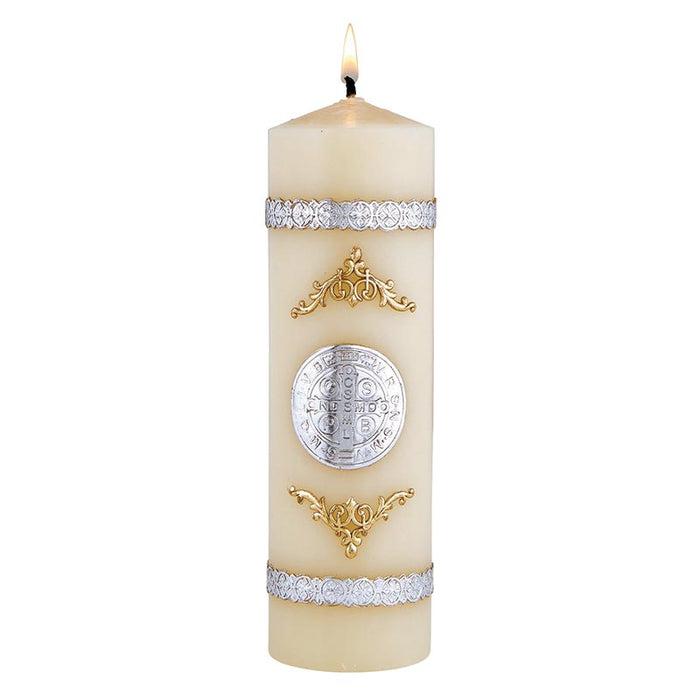 8" Saint Benedict Devotional Candle