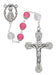 8mm Pink Rosary With 10MM Crystal Our Father Beads