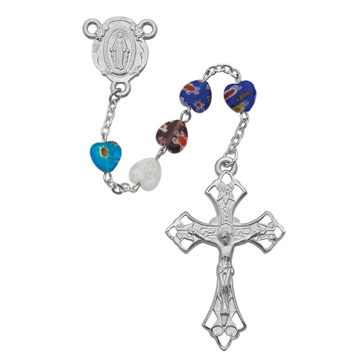 8x8mm Multi Murano Bead Rosary