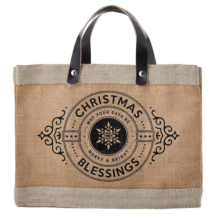 9.5"H Mini Market Tote - Christmas Blessings