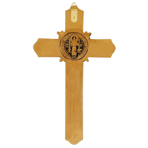 9" H Saint Benedict Antique Fleur-De-Lis Crucifix