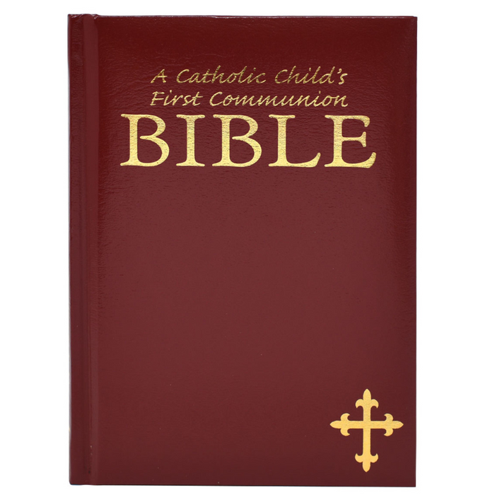 A Catholic Child's First Communion Bible - Maroon