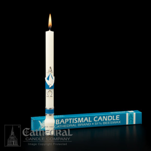 Alpha Omega Baptismal 51% Beeswax Candles S.F.E.