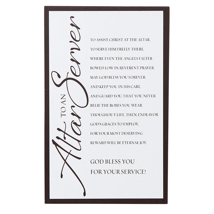 Altar Server Prayer Plaque