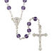 Amethyst Glass Bead Rosary with Madonna Centerpiece - 12 Pieces Per Package