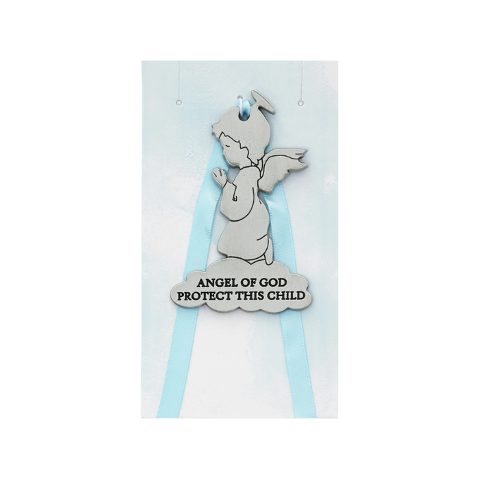 Angel of God Crib Medal - Blue