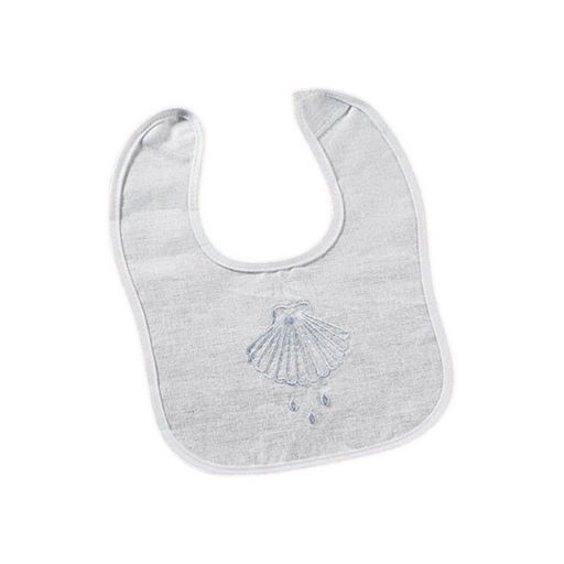 Baptismal Bib- Shell & Water Embroidered