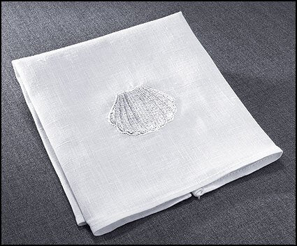 Baptismal Napkin - Embroidered Shell