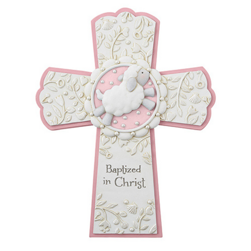 Baptized In Christ Cross Pink