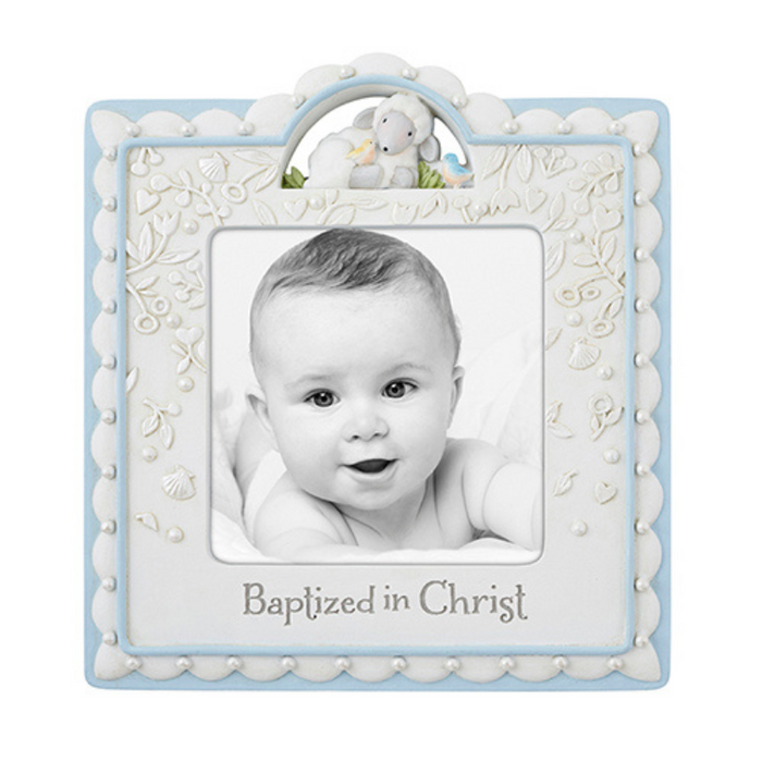 Baptized In Christ Photo Frame Blue