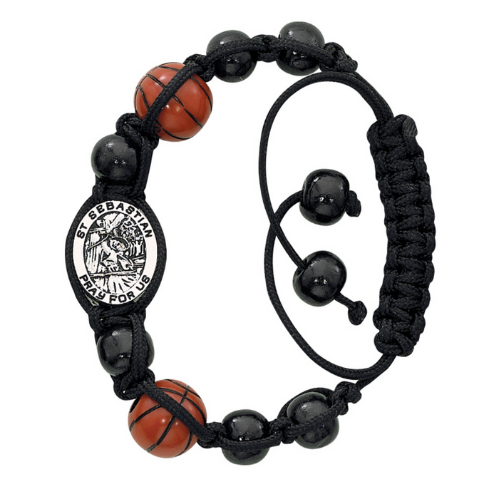 Black Basketball St. Sebastian Bracelet