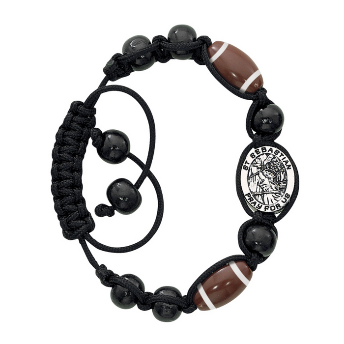 Black Football St. Sebastian Bracelet