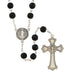 Black Pompeii Collection Rosary With St. Benedict Medal Center