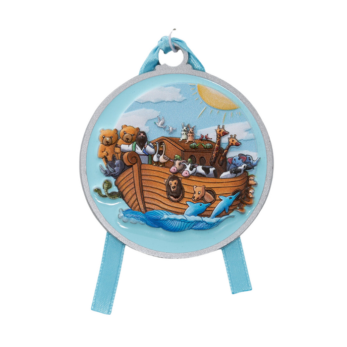 Blue Enamel 3D UV Printing Noah’s Ark Crib Medal