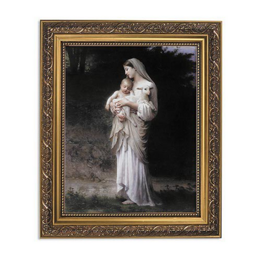 Bouguereau Innocence Framed Print in Ornate Gold Finish Frame