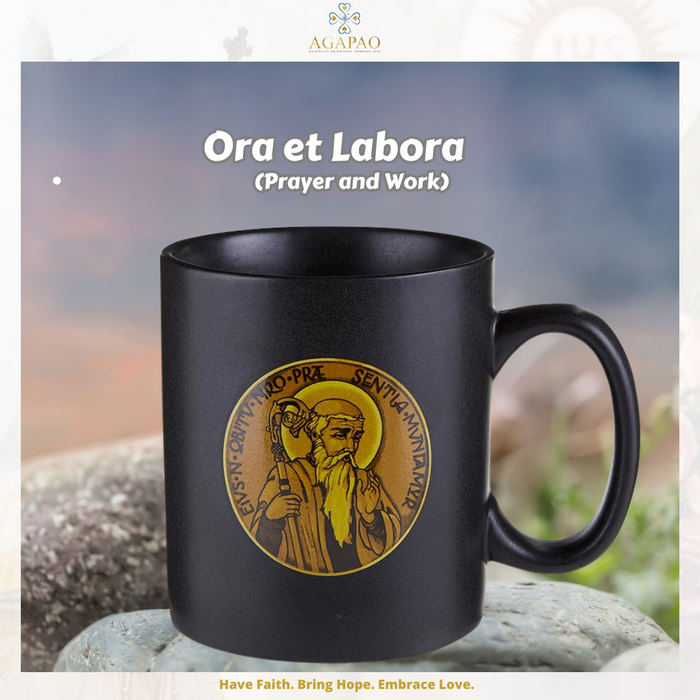 Taza de San Benito y tarjeta de oración por un padre especial - Set de regalo para el Día del Padre