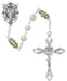 Cross Necklace, Pearl Rosary Bracelet And Pearl Rosary - August Birthstone Peridot Gift Set