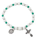 Cross Necklace, Pearl Rosary Bracelet And Pearl Rosary - May Birthstone Emerald Gift Set