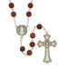 Dark Brown Pompeii Collection Rosary With St. Benedict Medal Center